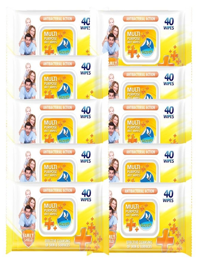 GLIDER All Purpose Surface & Skin Wipes - The Stronger Easier Way To Clean Grease, Dirt, Dust, Grime, & Glue From Hands, Tables, and More (Pack of 10 (400 Wipes) - Image 1