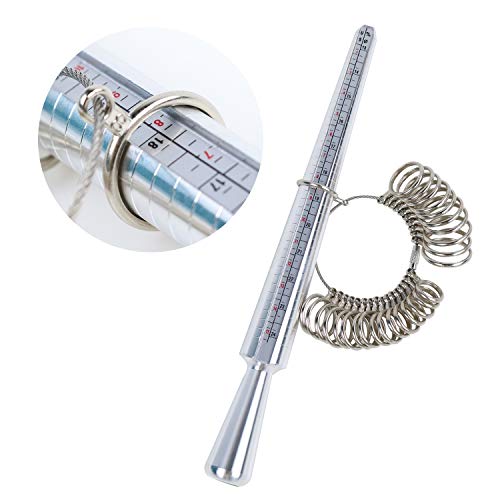 HEYMOUS Ring Mandrel Metal Ring Sizer Set with Jewelry Rubber Mallet Hammer Rings Size Measuring Tools Finger Gauge Wood Ring Shaper Tool Jeweler's Repair Kit - Image 2