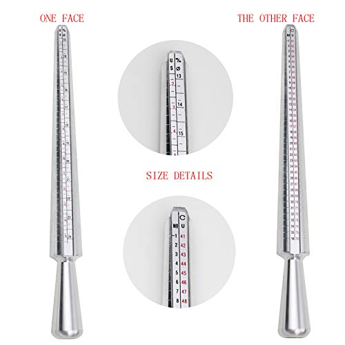 HEYMOUS Ring Mandrel Metal Ring Sizer Set with Jewelry Rubber Mallet Hammer Rings Size Measuring Tools Finger Gauge Wood Ring Shaper Tool Jeweler's Repair Kit - Image 3