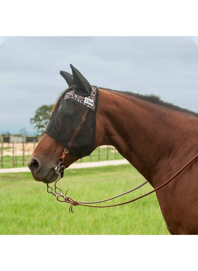 كاشيل قناع ذباب حصان كبير من شركة كاشيل كوايت رايد ليوبارد مع آذان ليوبارد أرومبلود