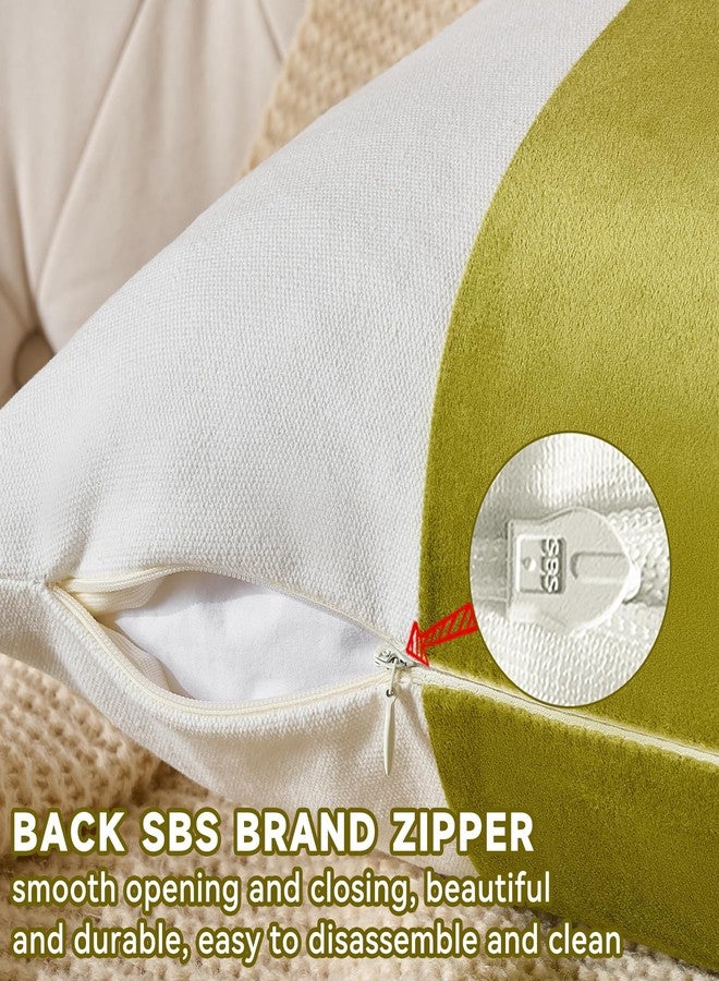 AmHoo Pack of 2 Velvet Panel Cotton Pillow Covers Decorative Pillowcase Cushion for Couch Sofa Bedroom 18 x 18-Inch Spinach Green - Image 3