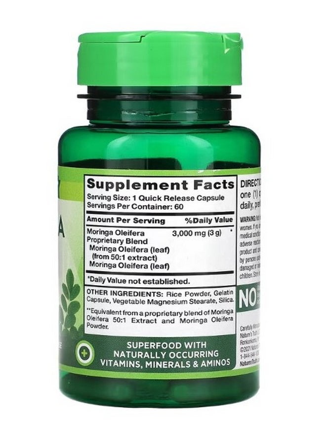 Nature's Truth Moringa Oleifera 3000 mg 60 Quick Release Capsules  - Image 2