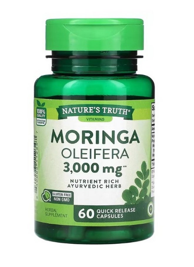 Nature's Truth Moringa Oleifera 3000 mg 60 Quick Release Capsules  - Image 1
