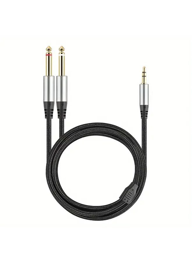 5m 3.5mm TRS to Dual 6.35mm TS Mono Y Splitter Audio Cable - Image 1