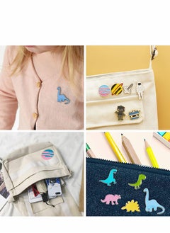 Excefore Metal Enamel Pin Badge Brooch 11 Pcs Cartoon Brooch For Sweater Dinosaur Brooches Cute Enamel Pins Lapel Brooch Brooches Pin Badges Hat Decorations Space Planets Badge For Clothes Bag Jacket Backpack  - Image 3