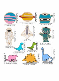Excefore Metal Enamel Pin Badge Brooch 11 Pcs Cartoon Brooch For Sweater Dinosaur Brooches Cute Enamel Pins Lapel Brooch Brooches Pin Badges Hat Decorations Space Planets Badge For Clothes Bag Jacket Backpack  - Image 4