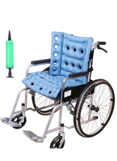 Inflatable Wheelchair Cushions seat for Pressure Relief for Sores, Bedridden Air Inflatable Waffle seat Cushion with Full Back for Wheelchair, Anti-Bedsore Seat Pad for Elderly Disabled Handicap