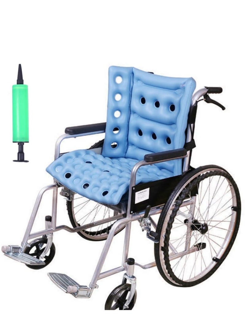XiuWoo - Inflatable Wheelchair Cushions seat for Pressure Relief for Sores, Bedridden Air Inflatable Waffle seat Cushion with Full Back for Wheelchair, Anti-Bedsore Seat Pad for Elderly Disabled Handicap - Image 1