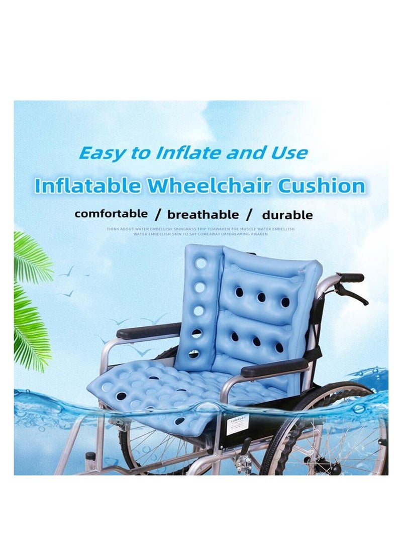 XiuWoo - Inflatable Wheelchair Cushions seat for Pressure Relief for Sores, Bedridden Air Inflatable Waffle seat Cushion with Full Back for Wheelchair, Anti-Bedsore Seat Pad for Elderly Disabled Handicap - Image 1