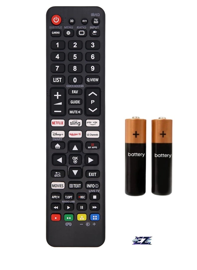 New LG TV Remote Control, LG Smart TV Remote with Six Quick Access Buttons for LCD, LED, UHD, QLED TVs, Guaranteed Performance, Three-Year Warranty with Battery