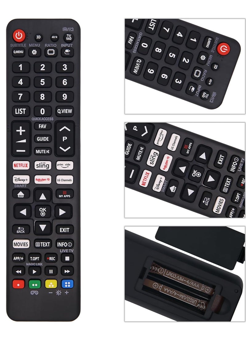 New LG TV Remote Control, LG Smart TV Remote with Six Quick Access Buttons for LCD, LED, UHD, QLED TVs, Guaranteed Performance, Three-Year Warranty with Battery
