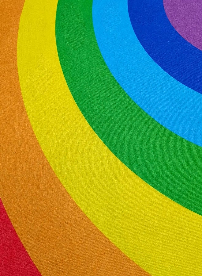 ABREEZE Rainbow Area Rug for Kids Classroom, Home Learning Washable Kids Rug Non-Slip Backing Colorful Rainbow Floor Rug Area Rug Carpet for Room Girls Child Nursery 6' - Image 4