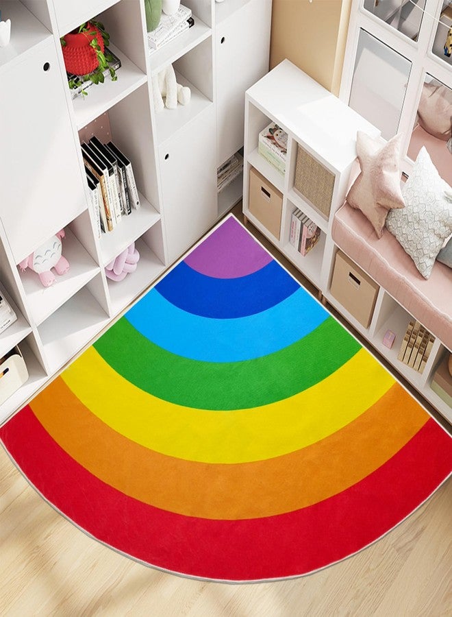 ABREEZE Rainbow Area Rug for Kids Classroom, Home Learning Washable Kids Rug Non-Slip Backing Colorful Rainbow Floor Rug Area Rug Carpet for Room Girls Child Nursery 6' - Image 2