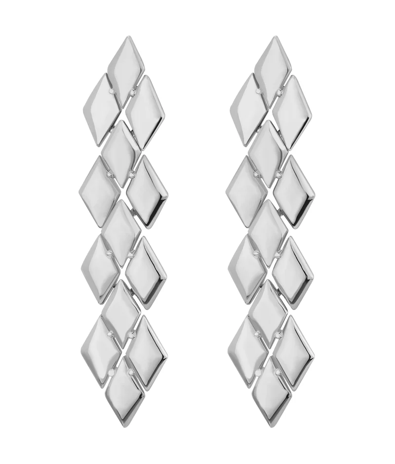 Saint Honore Paris Gala Silver Drop Earrings for Women