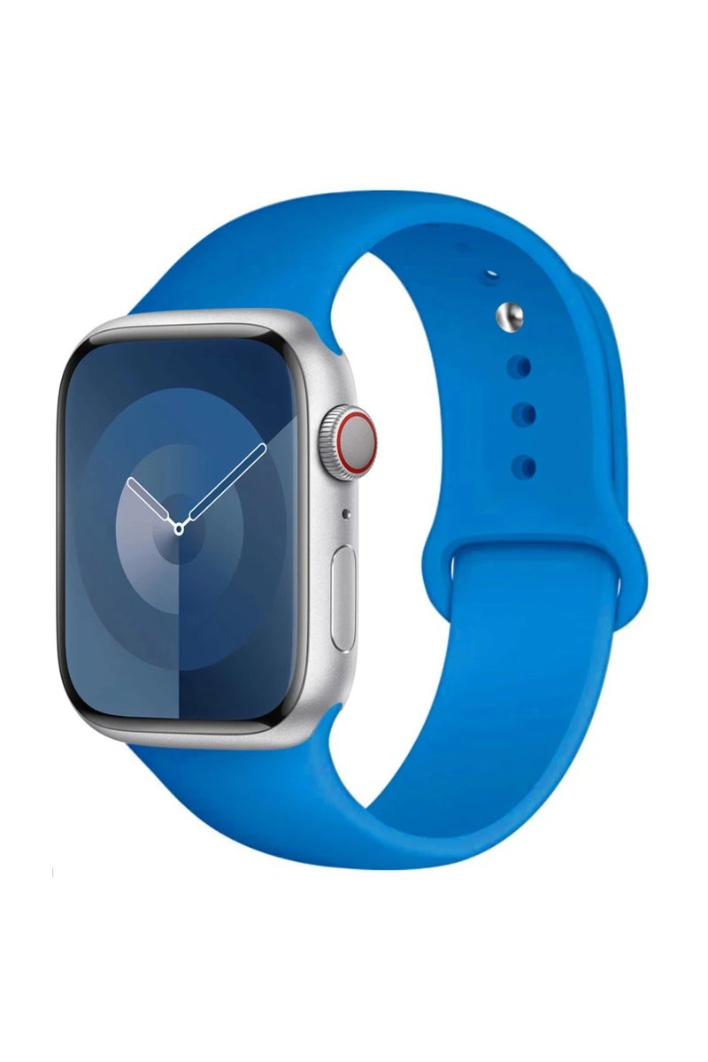 49mm-42-44-45mm M-L 16 blue Silicone Band For Watch strap 44mm 45mm 40mm 41mm 42-38mm 45 mm sport b