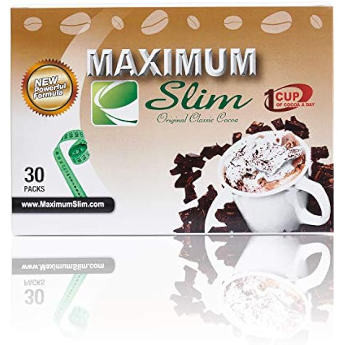 Maximum Slim Premium Instant Cocoa – Creamy, Delicious 4-in-1 Formula with Natural Herbal Extracts for Energy & Vitality, Maximum Satisfaction & Taste. No Side Effects (Laxative-Free) –USA Made, 30 Ct - Image 1