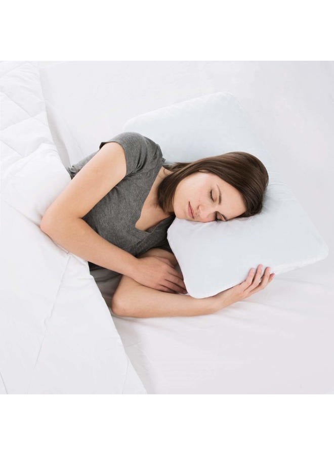 MALOUF Z Side Sleeper Shoulder Cutout Dough Memory Foam Pillow with Liquid Gel Layer-King, Blue - Image 5