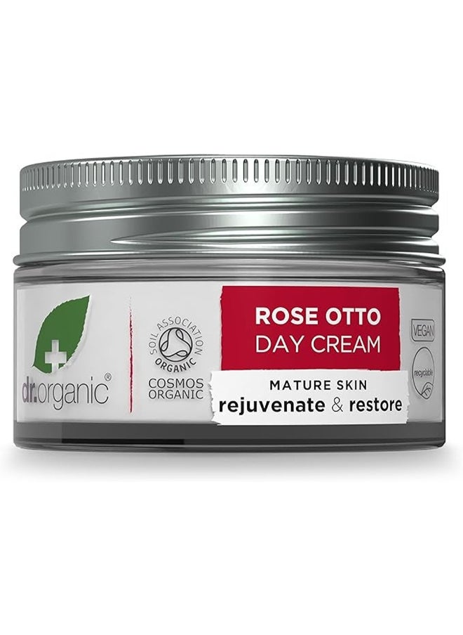 dr.organic Dr. Organic Rose Otto Day Cream, Rejuvenates & Restores Mature Skin, 50Ml  - Image 2