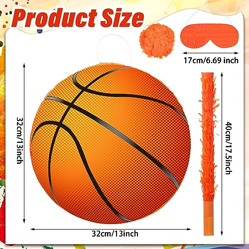 Capoda Basketball Piata Bundle with Blindfold Bat 13 x 13 x 3 Inch Basketball Theme Party Supplies for Adults Sports Birthday Gifts Party Decorations - Image 5