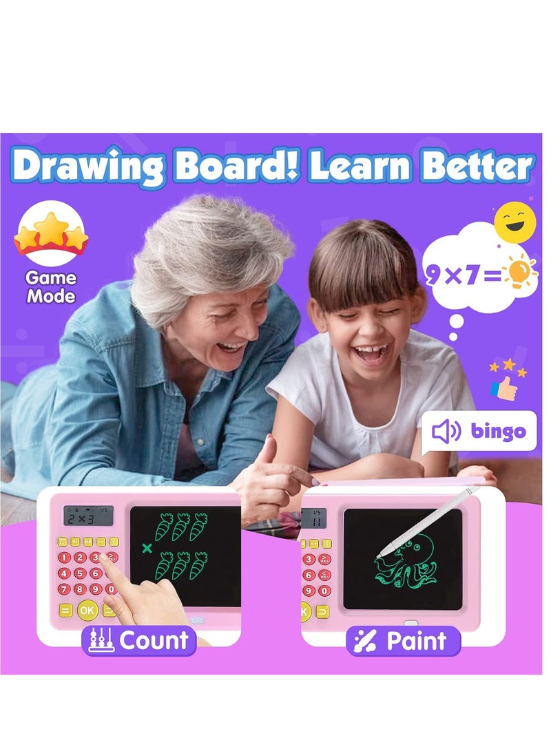 ELTRAZONE Electronic Math Game with LCD Writing Tablet for Age 6+ Kids , Addition, Subtraction, Multiplication&Division Math Games Gift for Boys & Girls Ages 6+（Pink） Brand: Pussan - Image 5