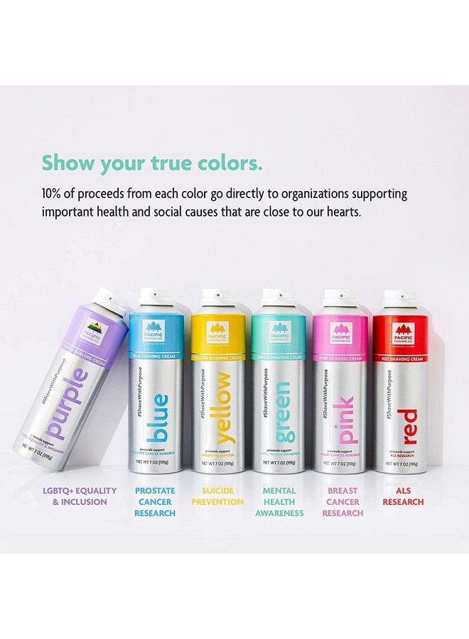 pacific shaving company Green Shaving Cream Foaming Colorful Shaving Cream Vegan Formula For A Hydrating Redness Reducing + Irritation Free Shave Cream (7 Oz) - Image 4