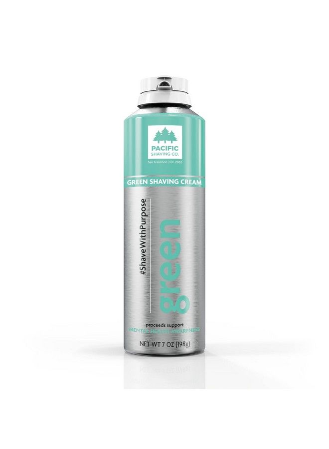 pacific shaving company Green Shaving Cream Foaming Colorful Shaving Cream Vegan Formula For A Hydrating Redness Reducing + Irritation Free Shave Cream (7 Oz) - Image 2