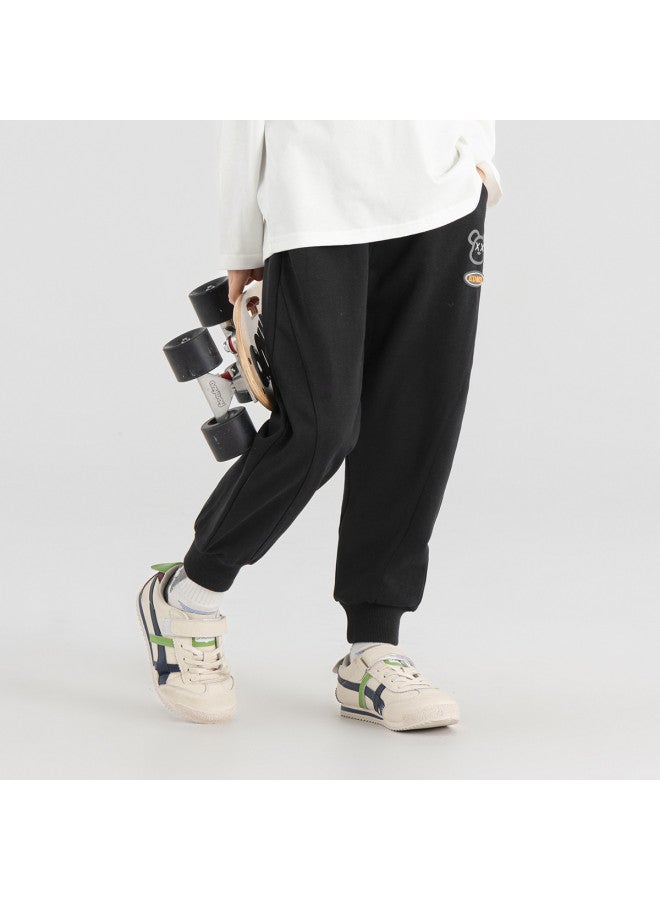 BOY S Hooded Pants With Fun Bear Print, Spring/autumn 2025 New Style, Soft And Comfortable Casual Trousers For Kids - Image 4