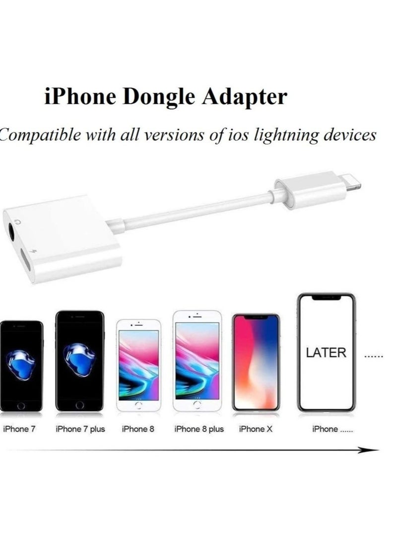 iPhone Headphones Adapter, Apple MFi Certified 2 in 1 Lightning to 3.5 mm Headphone Jack Adapter Dual Ports Dongle Charger Jack & AUX Audio 3.5mm Earphone Accessory for iPhone 12/11/X/XS - Image 5