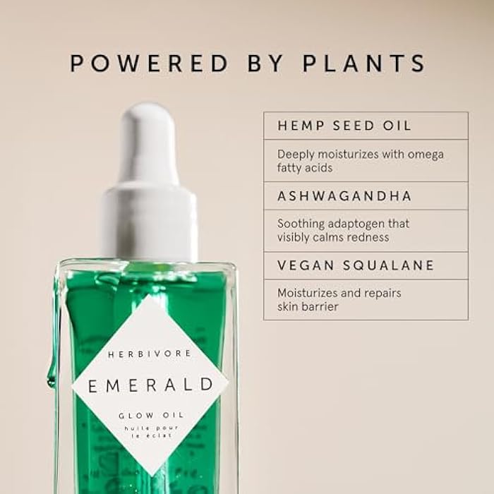 HERBIVORE Emerald Facial Oil | Calming & Soothing for Stressed Skin | Deeply Hydrating with Squalane & Ashwagandha, Safe for Blemish Prone Skin, Vegan - Image 2