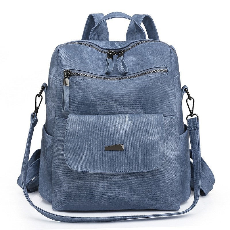 Women's Large Capacity 2-in-1 PU Leather Backpack Shoulder Bag - Image 4