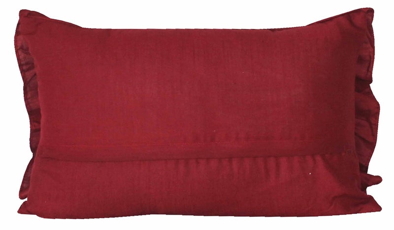 Dekor World 2 Piece Regular Cotton Ruffle Collection Pillow Cover (Maroon, 18x27 inches or 45x70 cm)-for Living Room and Bedroom - Image 4