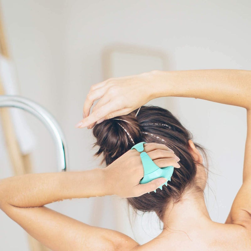 Valkyrie Scalp Massager Shampoo Brush, Wheat Straw body with Soft Silicon Bristles, Hair Scalp Scrubber, Scalp Exfoliator | Dandruff Removal, Prevents Hair loss for Men & Women (GREEN 110) - Image 5