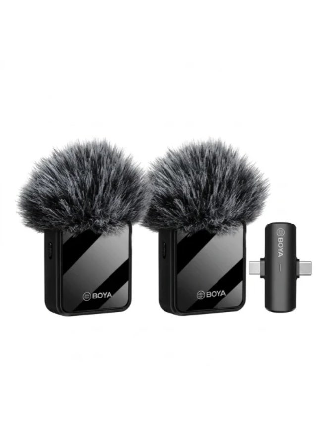 BOYA BY-MW9 Wireless Lavalier Microphone 2-Person System with Dual Microphones, Mobile Receiver, Noise Reduction, Rechargeable Audio System for Vlog, YouTube, Interviews & Live Streaming