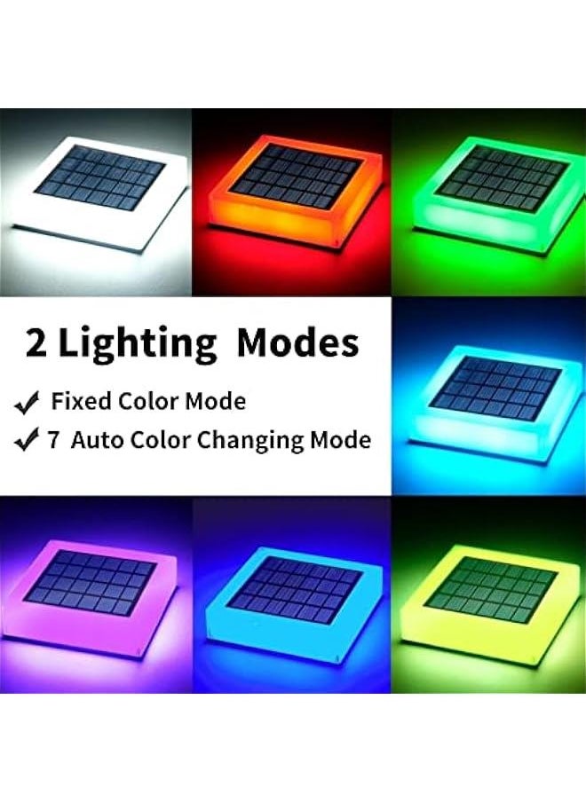 Generic - Solar Post Cap Lights Outdoor, Deck Post Lights Waterproof with 7 Color Changing, Light Sensor Fence Lights for 4x4 5x5 6x6 Posts Patio Pool Garden Decoration, Multicolor - Image 1