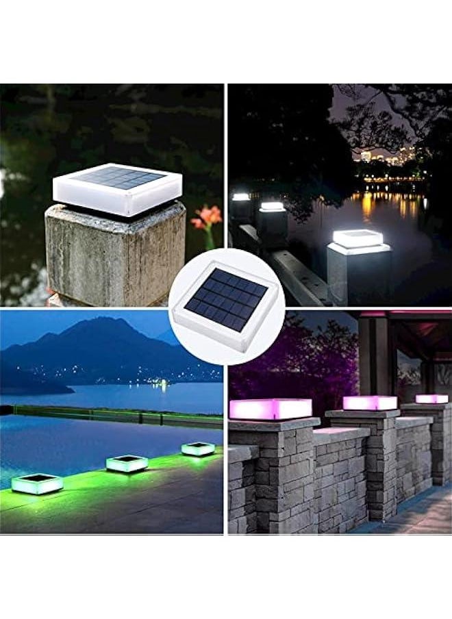 Generic - Solar Post Cap Lights Outdoor, Deck Post Lights Waterproof with 7 Color Changing, Light Sensor Fence Lights for 4x4 5x5 6x6 Posts Patio Pool Garden Decoration, Multicolor - Image 1