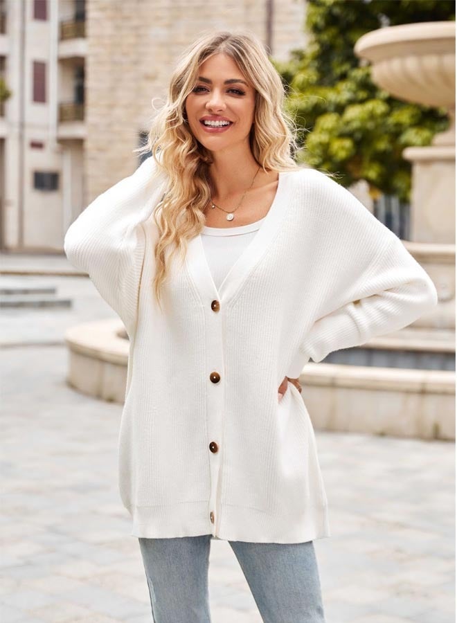 Autumn Women's Solid Color Button Long Sleeve Cardigan  - Image 2