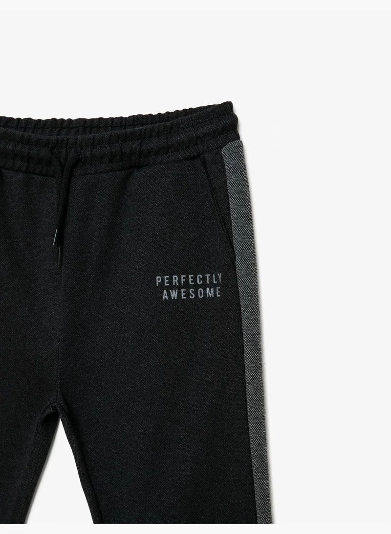 KOTON Printed Jogger Sweatpants Striped Sides