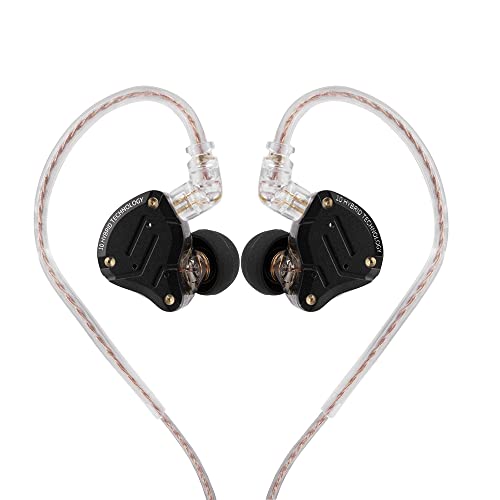 Linsoul KZ ZS10 Pro, 4BA+1DD 5 Driver in Ear Monitor, HiFi Wired Earbuds, Gaming Earbuds, Hybrid IEM Earphones with Stainless Steel Faceplate, Detachable Cable for Musician(with Mic, Dark Black) - Image 1