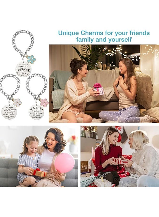 3 قطع سحر سلسلة الزهور لإكسسوارات الزجاجة لكأس ستانلي ، ملصق نصي ملهم مع سحر زهرة وردي ، أزرق ، أبيض ، هدية مخصصة للفتاة ، العائلة ، الأصدقاء - Image 5