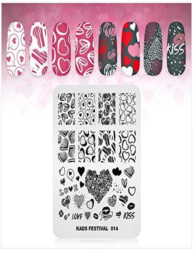 KADS Nail Art Image Stamping Plates Valentine's Day Love Heart DIY Manicure Template Image Plate for Nail (FE014) - Image 5