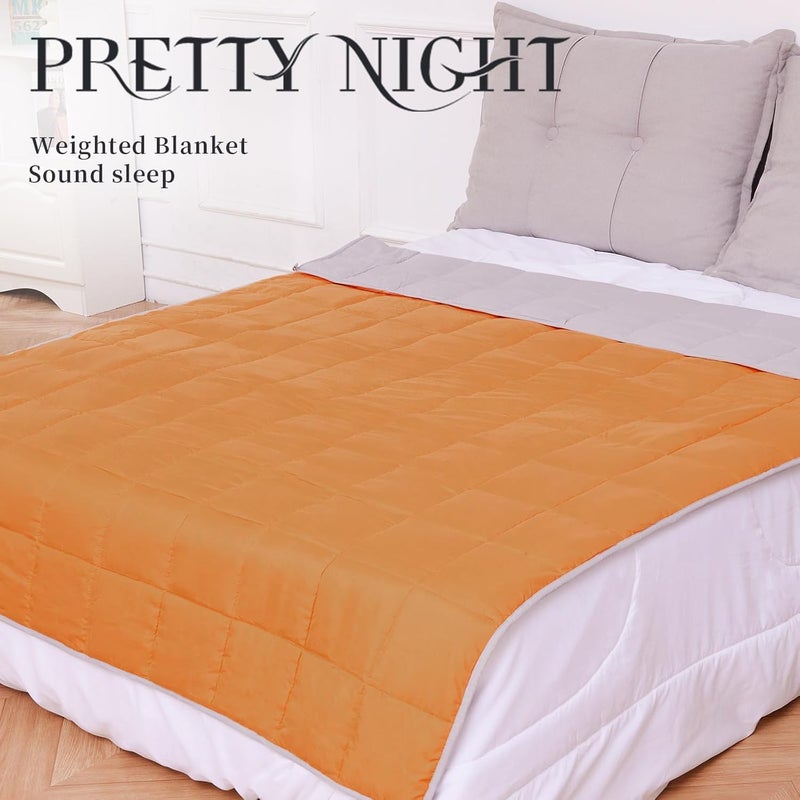 PRETTY NIGHT Multi-demand compliant quality Weighted Blanket 7lbs Twin Size Orange Grey 41"x60" Weighted Blankets Heavy Blanket are Comfortable and Cozy Different assemble options - Image 2