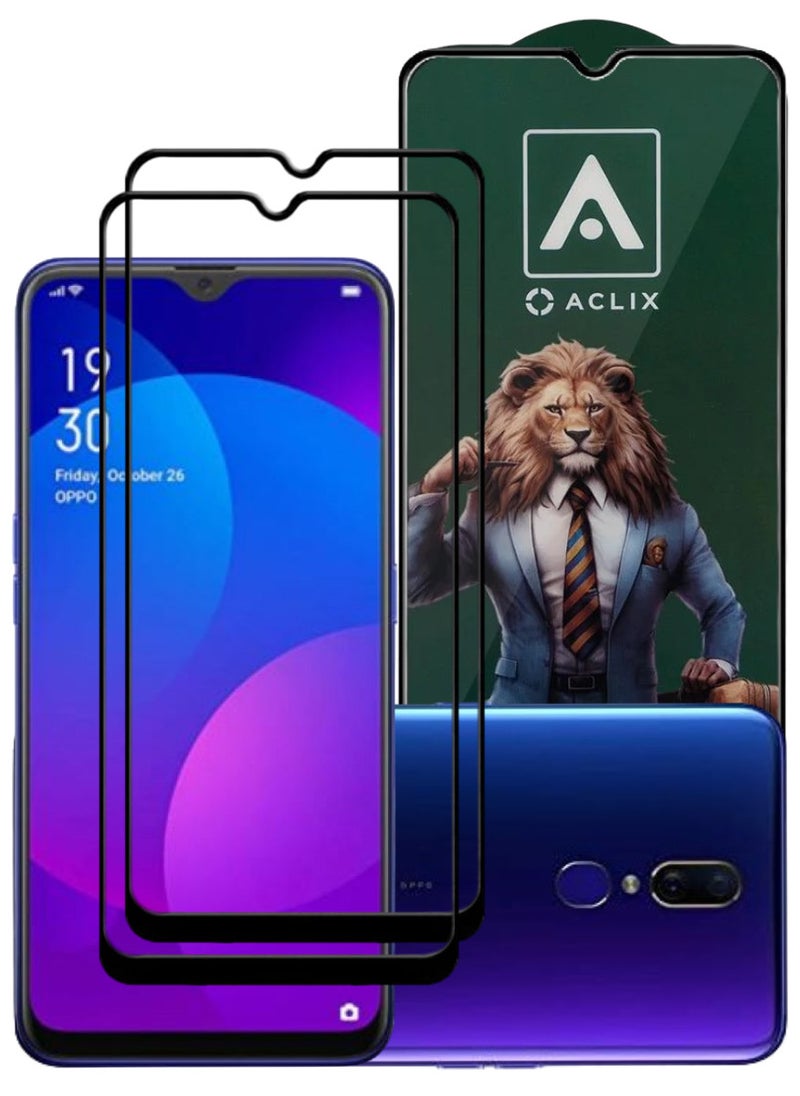 ACLIX 2 Pieces Antistatic ESD Dustproof Premium Quality High Definition Tempered Glass Screen Protector Designed For Oppo F11 - Image 1