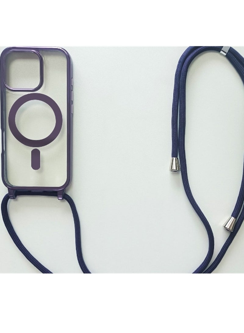 A variety of models to choose from magnetic case suitable for Apple mobile phone case new electroplating magnetic lanyard mobile phone case - Image 3