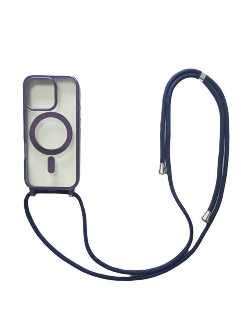 A variety of models to choose from magnetic case suitable for Apple mobile phone case new electroplating magnetic lanyard mobile phone case - Image 1