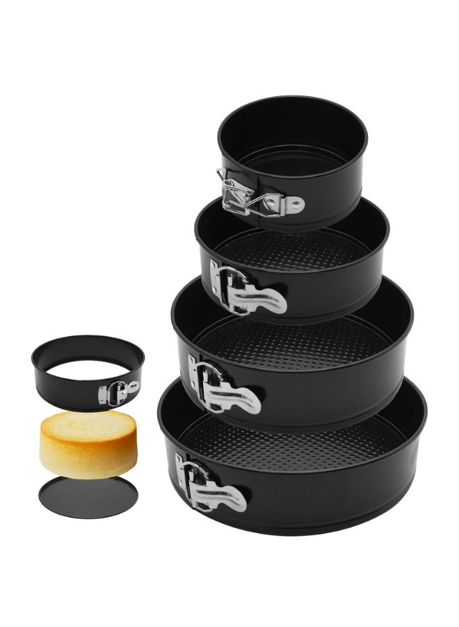 Springform Cake Pan Set – 4-Piece Non-Stick Leak-Proof Round Baking Pans with Removable Bottom (4", 7", 9",10") – Perfect for Cheesecake, Cake, Pie, Pizza & Quiche – Black - Image 1