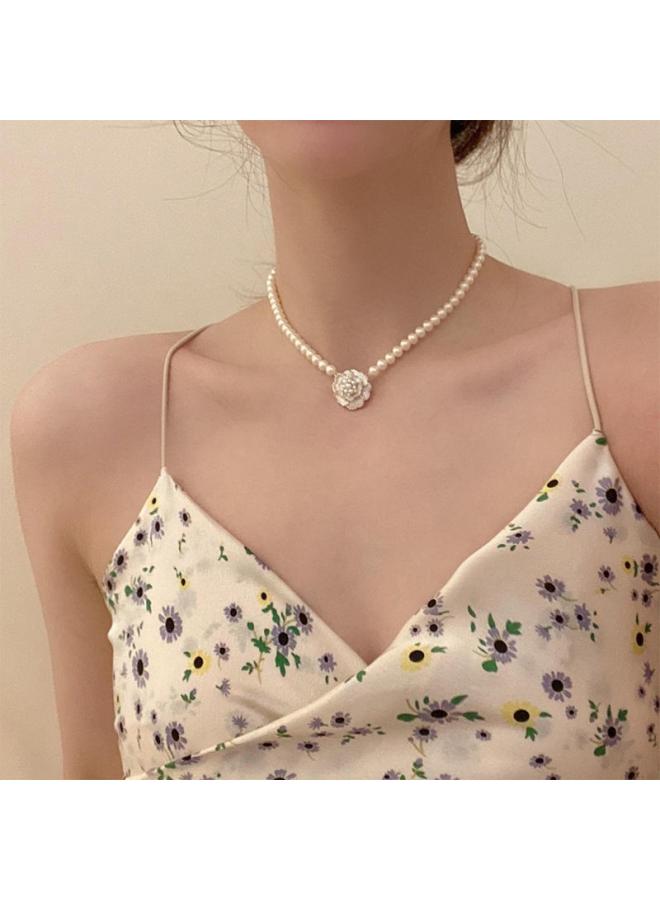 French Style Light Luxury Pearl Necklace For Women High-grade Elegant All-match Fashion Clavicle Chain Celebrity Online Celebrity Necklace 