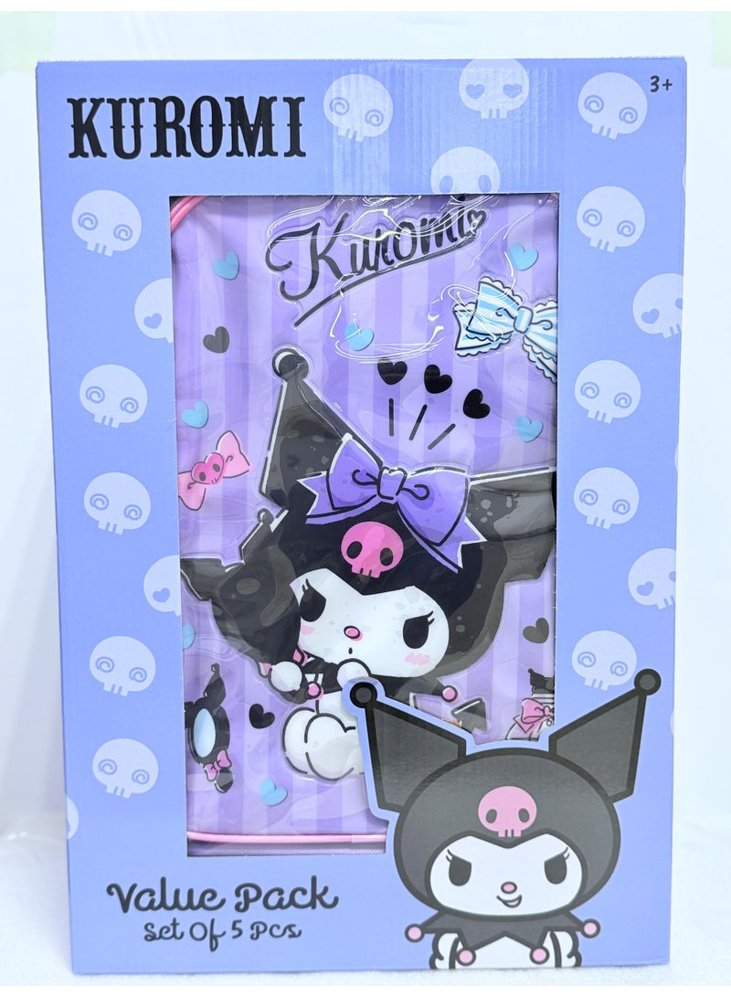 kuromi حقيبة عربة كروومي 5 في 1 مقاس 16 بوصة FKVPT16-408 - Image 1