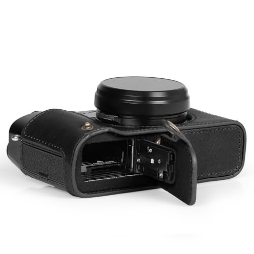 MegaGear Ever Ready Genuine Leather Half Camera Case Compatible with Fujifilm X100VI - Black - Image 4