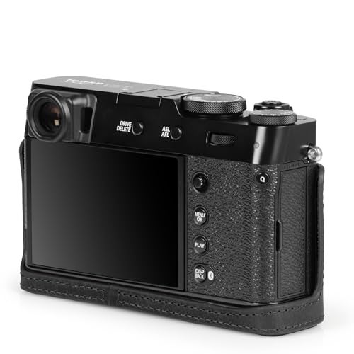 MegaGear Ever Ready Genuine Leather Half Camera Case Compatible with Fujifilm X100VI - Black - Image 5