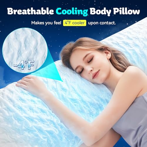 KUCEY Body Pillow for Side Sleeper with Neck and Shoulder Pain,Adjustable Shredded Memory Foam Pillows, Cooling Pillow for hot Sleepers with Washable Cover, Bed Pillows for Adults, Original White - Image 4
